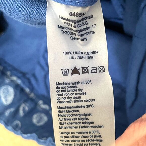 04651/ A Trip in a Bag Men's NWT Casual Pants Sz L US In Solid Blue Linen Jogger - Picture 7 of 8